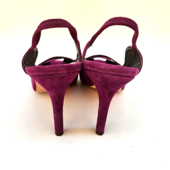 Kate Spade Vintage '06 Gracie Plum Suede Peeptoe Slingback Pump - Picture 2 of 6
